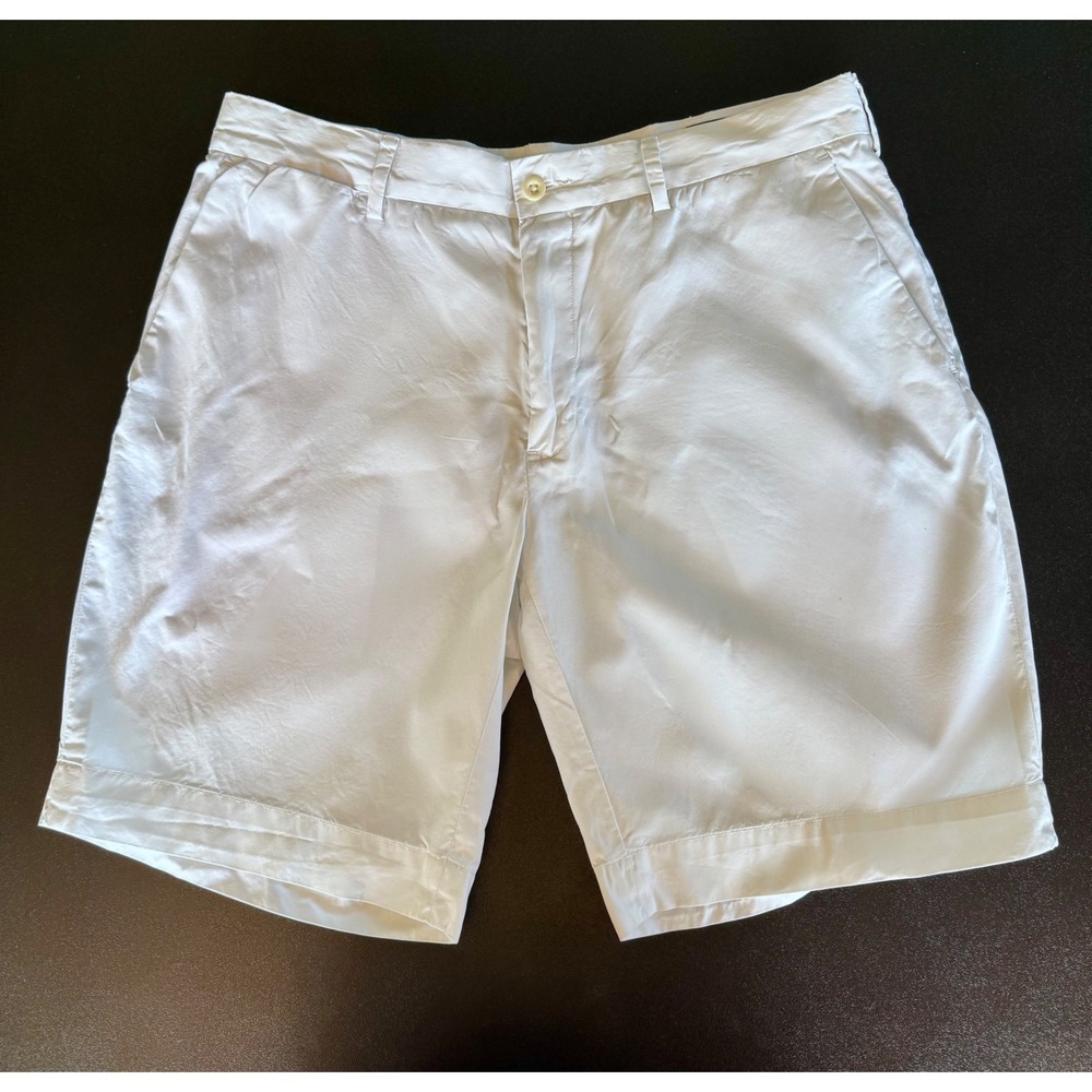 Polo Ralph Lauren Mens White Pima Cotton Chino Shorts Size 34 Flat Front Summer